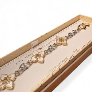 Eye Candy Los Angeles Clover Bracelet Brass White Inlay